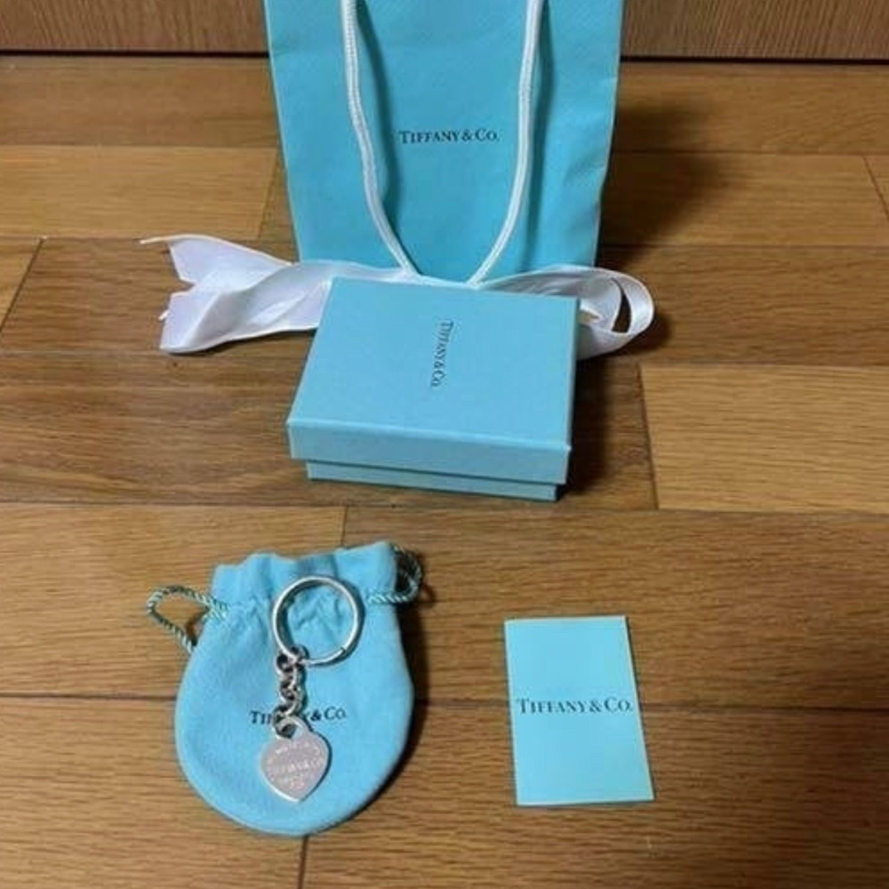 Tiffany&Co MEDIUM Charm, Round Tiffany Key Ring with small links